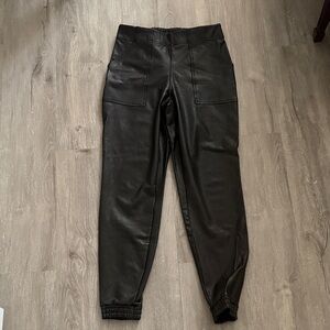 SPANX Black Faux Leather Pants